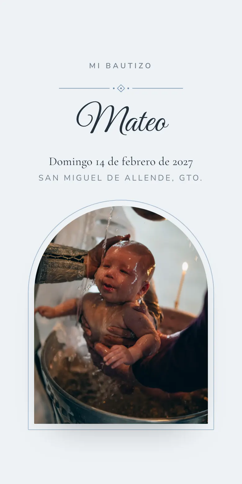 Plantilla Bendición de invitación digital para bautizo