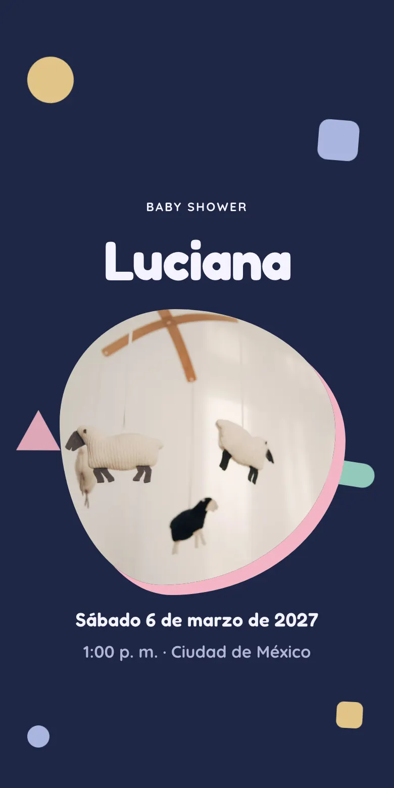 Plantilla Estrellita de invitación digital para baby shower