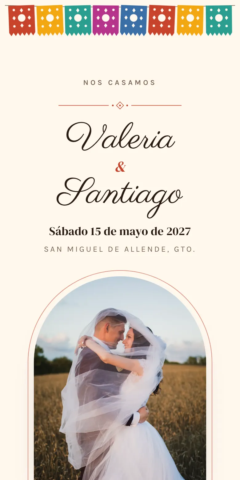 Plantilla Fiesta de invitación digital para boda