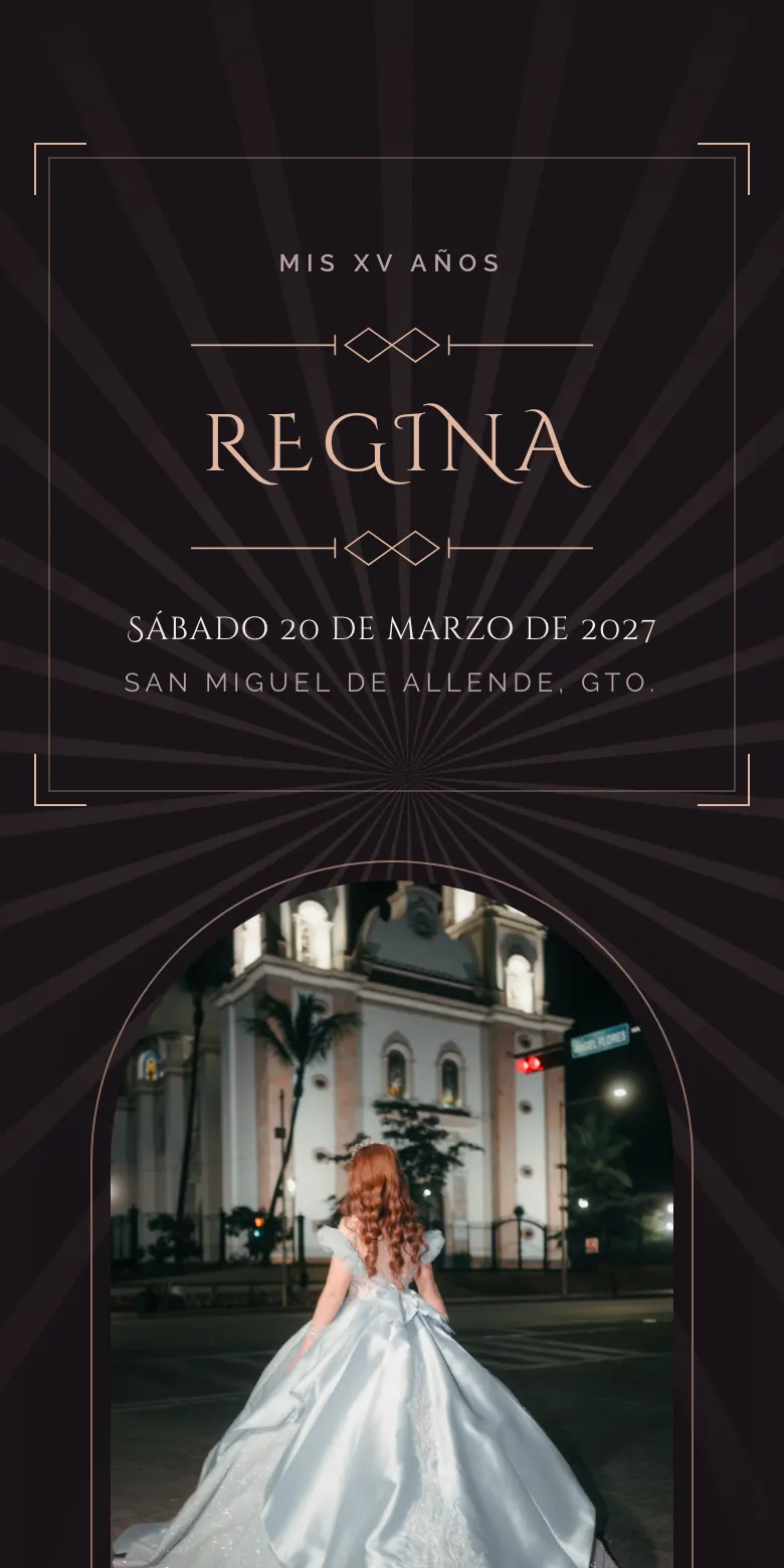 Plantilla Gala de invitación digital para xv años