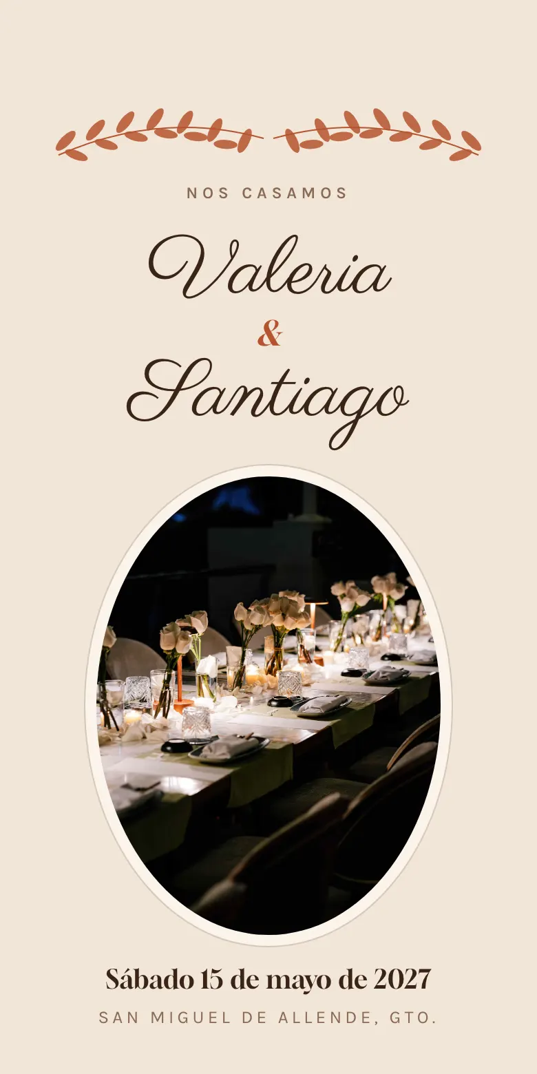 Plantilla Hacienda de invitación digital para boda
