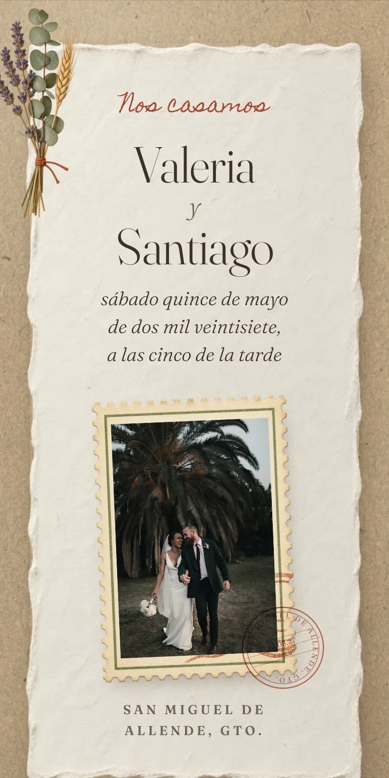 Plantilla Hilo de invitación digital para boda