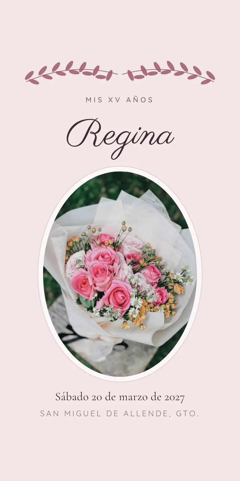 Plantilla Rosa vieja de invitación digital para xv años