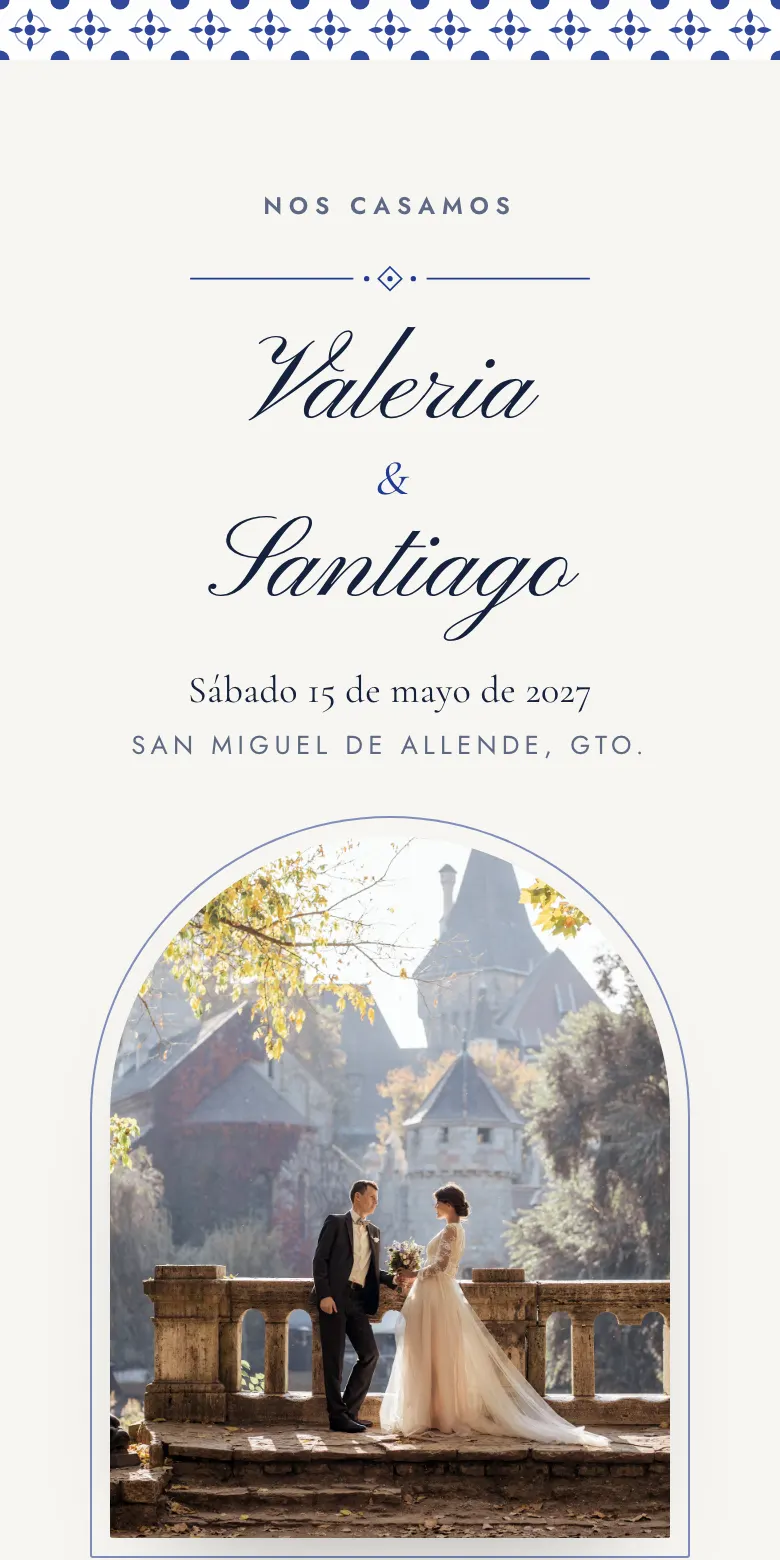Plantilla Talavera de invitación digital para boda